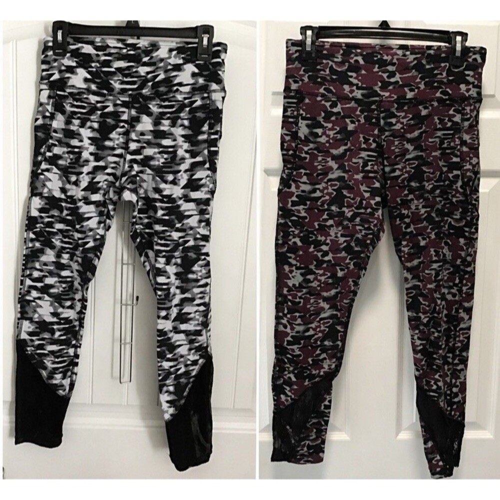 EUC (2) Warrior by Danica Patrick Panel Detail Multicolor Print Leggings Medium